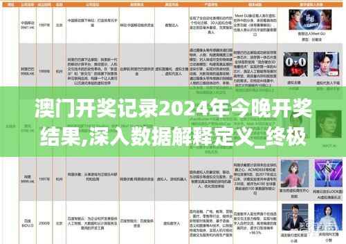 澳门开奖记录2024年今晚开奖结果,深入数据解释定义_终极版7.846