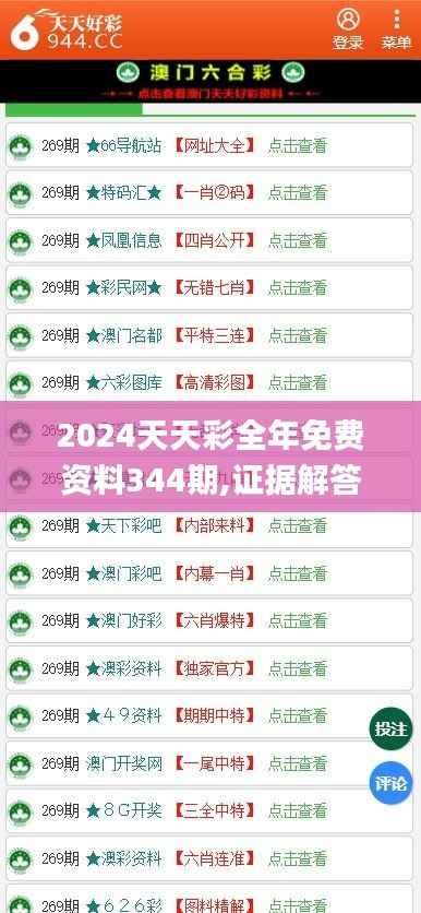 2024天天彩全年免费资料344期,证据解答解释落实_3K9.287