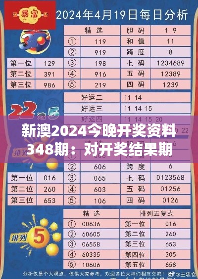 新澳2024今晚开奖资料348期:对开奖结果期待的分析