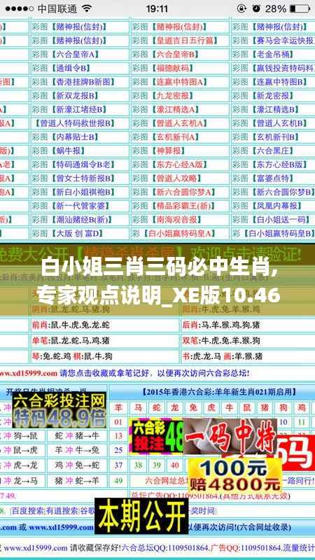 白小姐三肖三码必中生肖,专家观点说明_XE版10.461