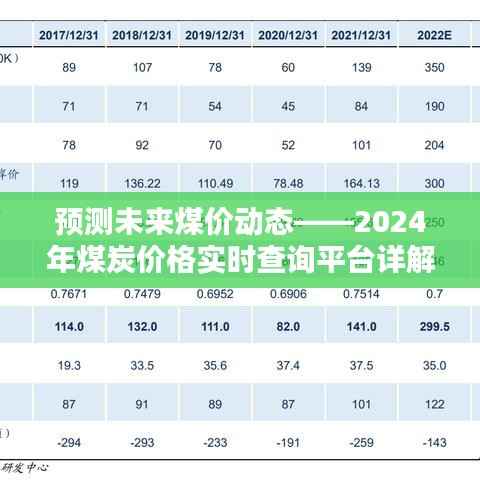 2024年煤炭价格实时查询平台详解,预测未来煤价动态