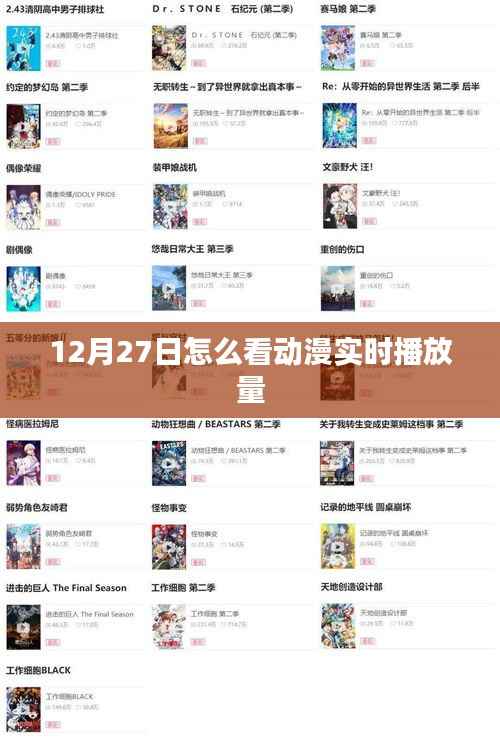 动漫实时播放量观看指南,12月27日热门动漫播放量解析