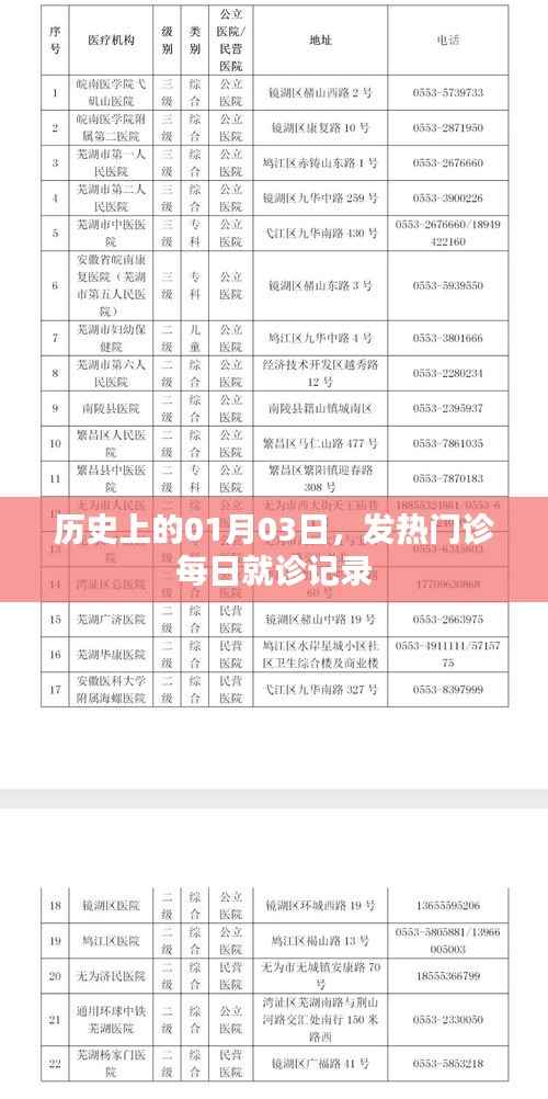 历史上的发热门每日就诊记录,揭秘一月三日数据
