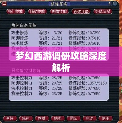 梦幻西游调研攻略深度解析