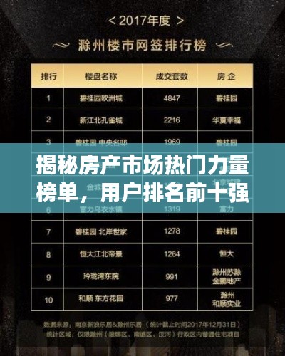 揭秘房产市场热门力量榜单,用户排名前十强重磅揭晓!