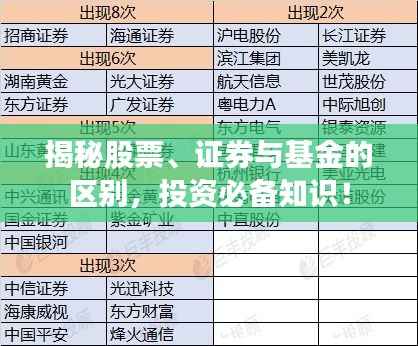 揭秘股票、证券与基金的区别,投资必备知识!