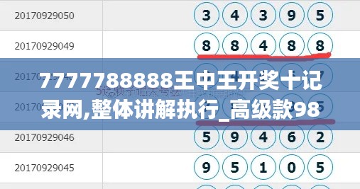 7777788888王中王开奖十记录网,整体讲解执行_高级款98.742-8