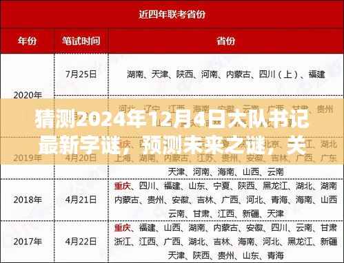 关于未来字谜的探讨,预测大队书记最新字谜揭晓时刻——2024年12月4日揭秘之旅