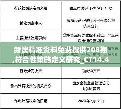 新澳精准资料免费提供208期,符合性策略定义研究_CT14.449
