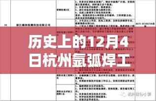 历史上的12月4日杭州氩弧焊工最新招聘信息揭秘