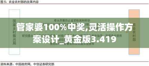 管家婆100%中奖,灵活操作方案设计_黄金版3.419