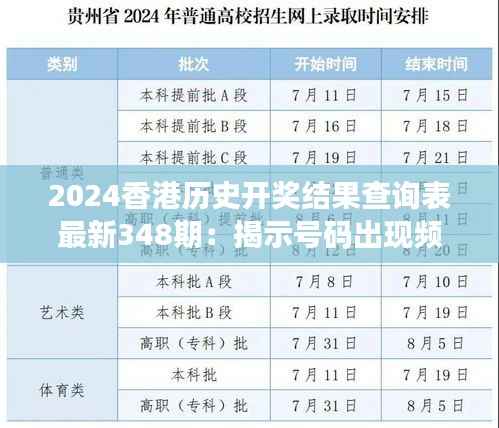 2024香港历史开奖结果查询表最新348期:揭示号码出现频率的秘密