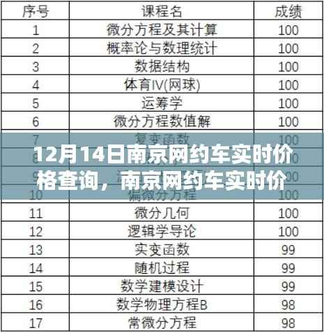 南京网约车实时价格查询,掌握出行成本,了解12月14日网约车费用