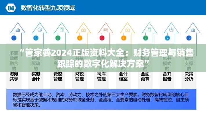 “管家婆2024正版资料大全:财务管理与销售跟踪的数字化解决方案”