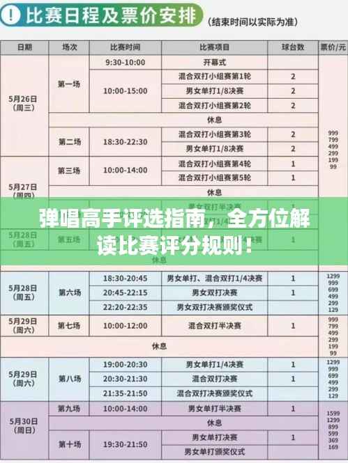 弹唱高手评选指南,全方位解读比赛评分规则!