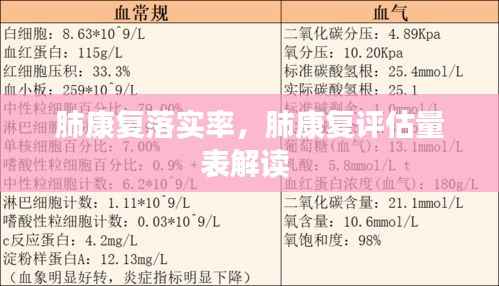肺康复落实率,肺康复评估量表解读