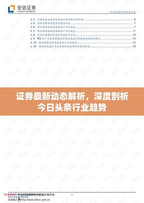 证券最新动态解析,深度剖析今日头条行业趋势