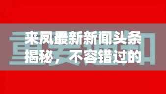 来凤最新新闻头条揭秘,不容错过的当地要闻