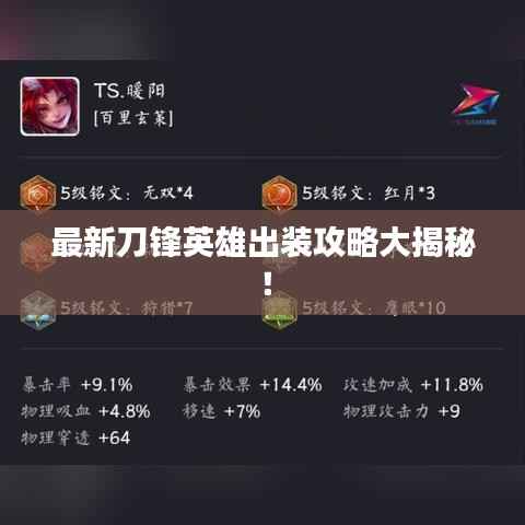最新刀锋英雄出装攻略大揭秘!