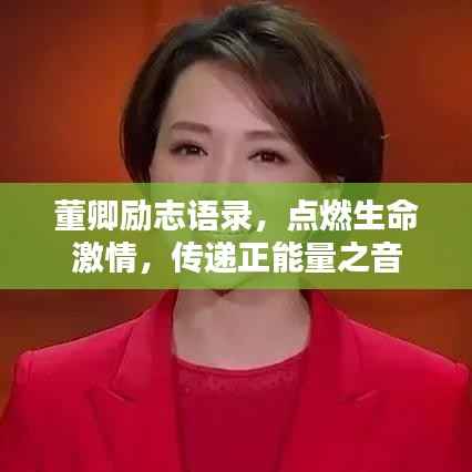 董卿励志语录，点燃生命激情，传递正能量之音