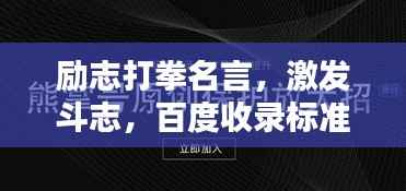 励志打拳名言,激发斗志,百度收录标准标题