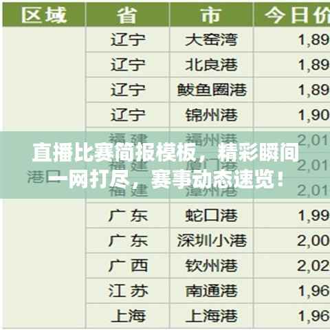 直播比赛简报模板,精彩瞬间一网打尽,赛事动态速览!