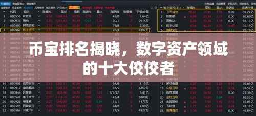币宝排名揭晓,数字资产领域的十大佼佼者