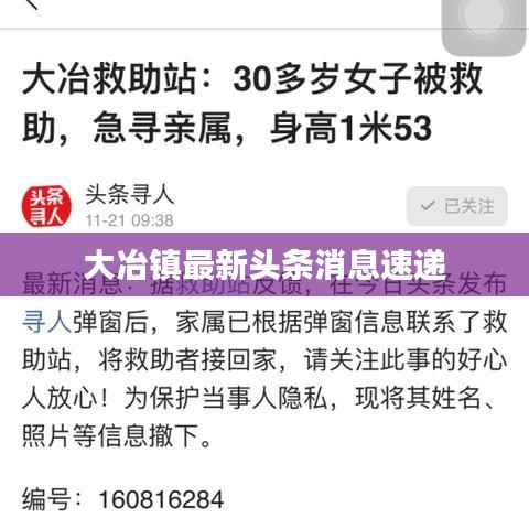 大冶镇最新头条消息速递