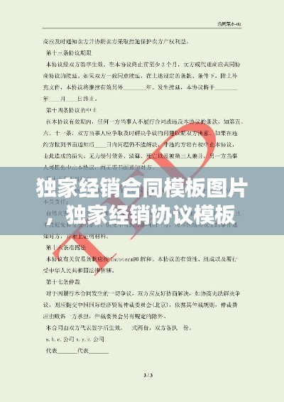 独家经销合同模板图片,独家经销协议模板