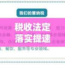 税收法定落实提速,税收政策落实