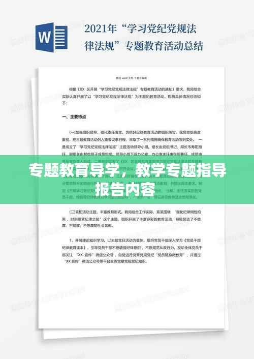专题教育导学,教学专题指导报告内容