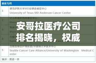 安哥拉医疗公司排名揭晓，权威榜单揭秘顶级医疗机构！