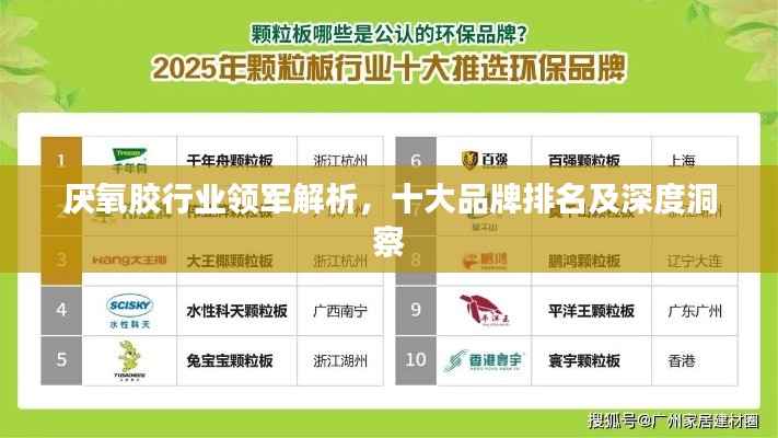 厌氧胶行业领军解析,十大品牌排名及深度洞察